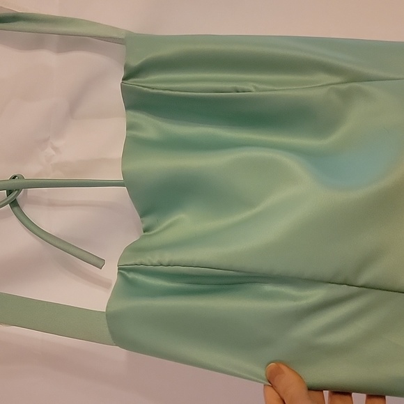 Vintage Jessica McClintock Gunne Sax Green Dress Gown 80s Petticoat Ruffle - Picture 16 of 16